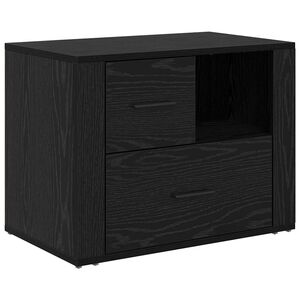 vidaXL Bedside Cabinet Black Oak 35 x 60 x 50 cm Engineered Wood