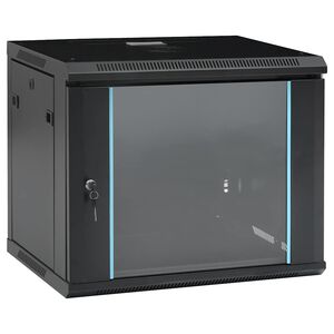 vidaXL 9U Wall Mounted Network Cabinet 19" IP20 600x450x510 mm