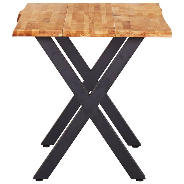 vidaXL Dining Table 140x80x75 cm Solid Oak Wood