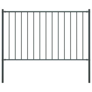 vidaXL Fence Panel with Posts Powder-coated Steel 1.7x1 m Anthracite