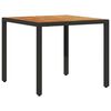 vidaXL Garden Table Black 90x90x75 cm Poly Rattan
