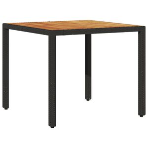 vidaXL Garden Table Black 90x90x75 cm Poly Rattan