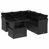 vidaXL 6 Piece Garden Sofa Set with Cushions Black Poly Rattan
