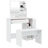 vidaXL Dressing Table Set High Gloss White 86.5x35x136 cm