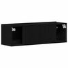 vidaXL TV Cabinet Black Oak 100 x 30 x 30 cm Engineered Wood