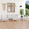 vidaXL 5 Piece Garden Lounge Set White Solid Pinewood
