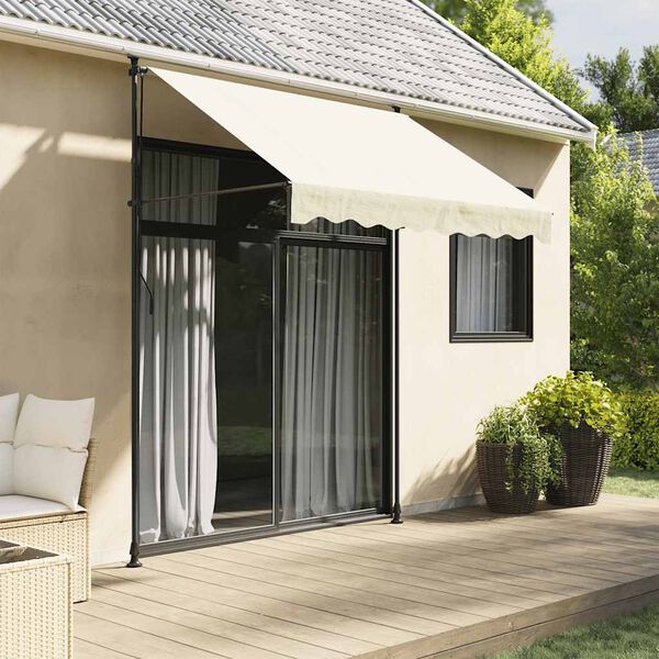 vidaXL Retractable Awning Cream 250x150 cm Fabric and Steel