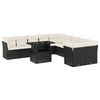 vidaXL 11 Piece Garden Sofa Set with Cushions Black Poly Rattan