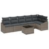 vidaXL Sofa Set with Cushion with Storage 7 pcs Light Grey Poly Rattan