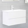 vidaXL Bathroom Furniture Set High Gloss White Engineered Wood