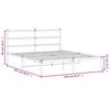 vidaXL Metal Bed Frame without Mattress with Headboard White 150x200cm