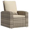 vidaXL Garden Reclining Chair with Cushions Light Brown Poly Rattan