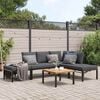 vidaXL 5 Piece Garden Sofa Set with Cushions Black Aluminium