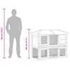 vidaXL Animal Rabbit Cage Double Floor Brown Wood