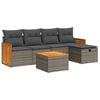 vidaXL 6 Piece Garden Sofa Set with Cushions Grey Poly Rattan