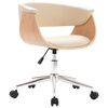 vidaXL Swivel Dining Chair Cream Bent Wood and Faux Leather