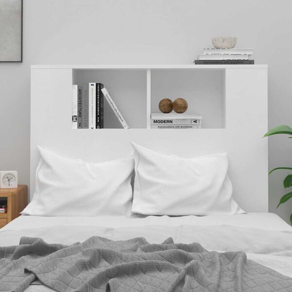 vidaXL Headboard Cabinet White 100x18.5x102.5 cm