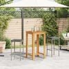 vidaXL 3 Piece Garden Bar Set Grey Solid Wood Acacia and Poly Rattan