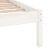 vidaXL Bed Frame without Mattress White Solid Wood Double