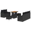 vidaXL Garden Sofa Set 8 pcs 7-Seater Black