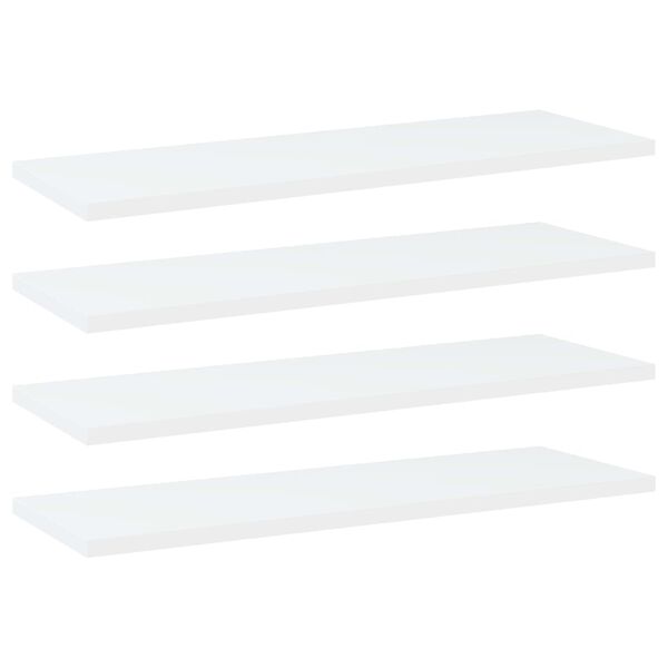 vidaXL Bookshelf Boards 4 pcs White 60x20x1.5 cm Engineered Wood