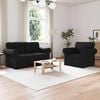 vidaXL Sofa Set 2 pcs Black 155 x 82 x 80 cm Fabric
