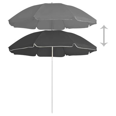 vidaXL Outdoor Parasol with Steel Pole Anthracite 180 cm