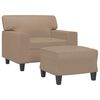 vidaXL Sofa Chair with Footstool Cappuccino 60 cm Faux Leather