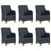 vidaXL 7 Piece Garden Dining Set Dark Grey