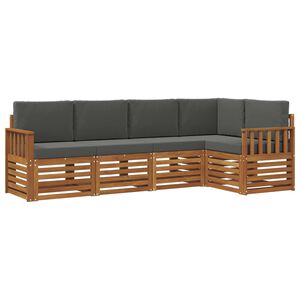vidaXL Sectional Sofa Set with Cushion 5 pcs Natural and Anthracite
