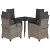 vidaXL 5 Piece Garden Dining Set with Cushions Grey Poly Rattan