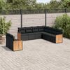 vidaXL 9 Piece Garden Sofa Set with Cushions Black Poly Rattan