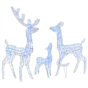 vidaXL Reindeer Family | Blue | Acrylic | Decorative Inlays | Reindeer Family
