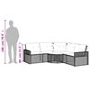vidaXL Garden Sofa with Cushions and Footstool L-Shaped Light Grey Poly Rattan