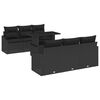 vidaXL Garden Sofa Set with Storage 7 pcs Black Poly Rattan