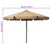 vidaXL Garden Parasol with Wooden Pole 330 cm Taupe