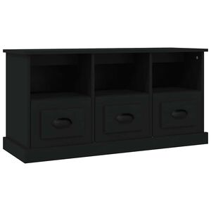vidaXL TV Cabinet Black 100x35x50 cm Engineered Wood