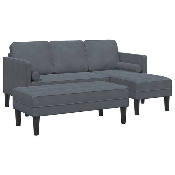 vidaXL Sofa Set 2 pcs Dark grey 173 x 131 x 67 cm Velvet