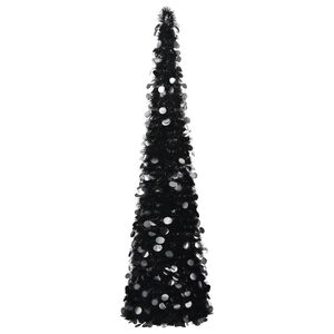 vidaXL Pop-up Artificial Christmas Tree Black 180 cm PET