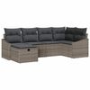 vidaXL Sofa Set with Cushion with Storage Grey Poly Rattan