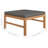 vidaXL 5 Piece Garden Lounge Set with Grey Cushions Solid Teak Wood