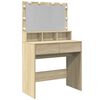 vidaXL Dressing Table with LED Sonoma Oak 80x41x134,5 cm