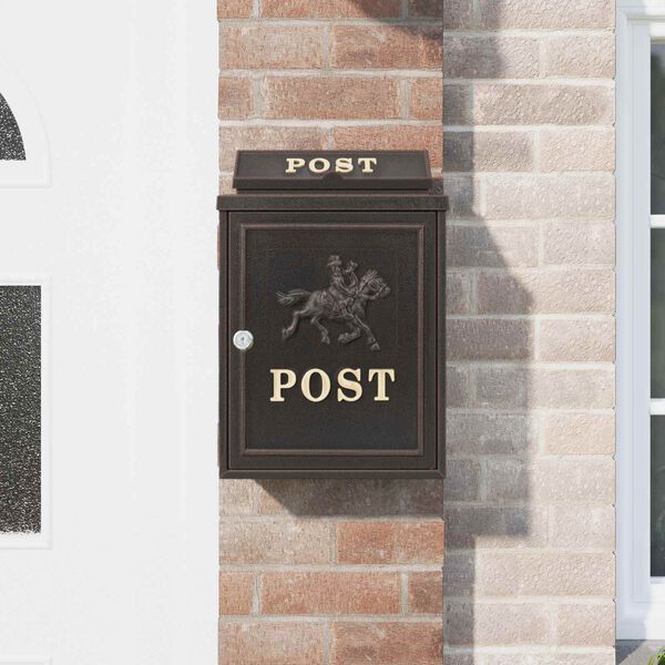 vidaXL Wall Mounted Mailbox Bronze 29 x 13 x 41 cm Cast Aluminum