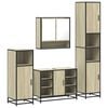 vidaXL 4 Piece Bathroom Furniture Set Sonoma Oak Engineered Wood