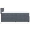 vidaXL Box Spring Bed with Mattress Dark Grey King Single Velvet