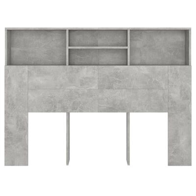 vidaXL Headboard Cabinet Concrete Grey 140x19x103.5 cm