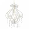 vidaXL Ceiling Lamp | White, Clear | Metal, Acrylic | Medium | Decorative Beads