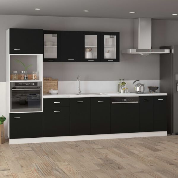 vidaXL Dishwasher Panel Lyon Black 59.5x3x67 cm Engineered Wood