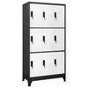 vidaXL Locker Cabinet | Anthracite and White | Steel | Large | Locker Cabinet