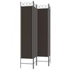 vidaXL 4-Panel Room Divider Brown 160x200 cm Fabric